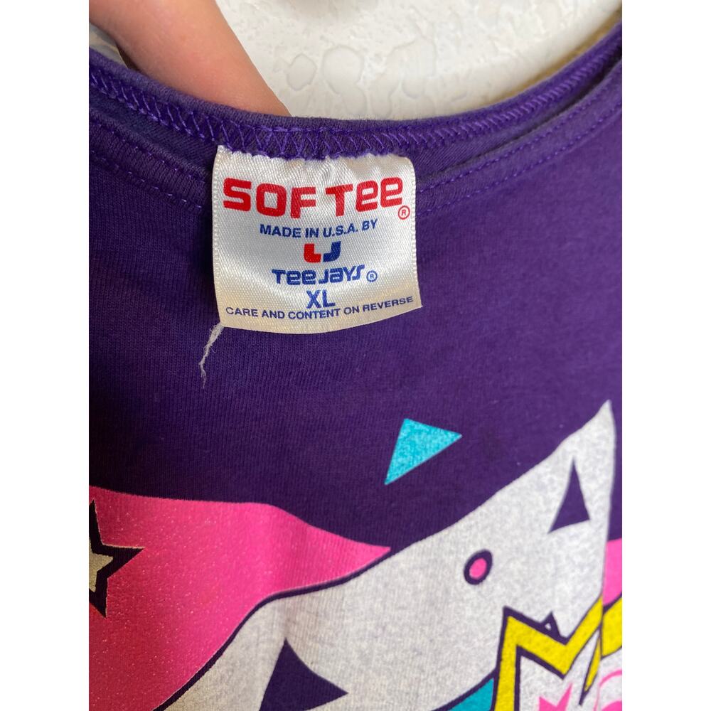 Vintage 1980’s Jazzercise Purple Tank Top Sz XL Women’s Graphic Print Hipster - Picture 3 of 10